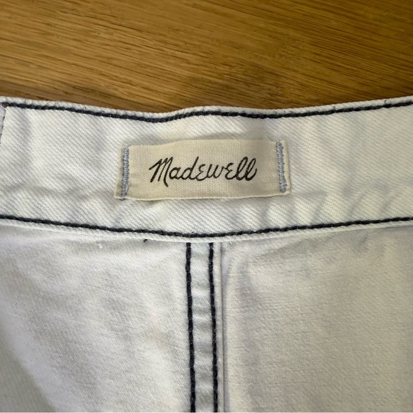 Madewell Tapered Wide Leg Frayed Crop High Rise Womens Jeans Size 28 light wash - Picture 2 of 12